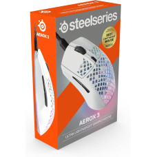 SteelSeries Aerox 3 laidinė žaidimų pelė – White (2022 Edition)