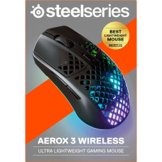 SteelSeries Aerox 3 Wireless žaidimų pelė – Onyx (2022 Edition)