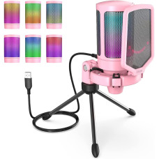 FIFINE A6VP USB žaidimų mikrofonas – Rožinis