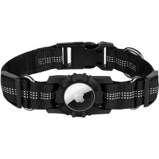 Lippa - Collar For Dogs - Black - M  38-48,5 cm -Airtag holder
