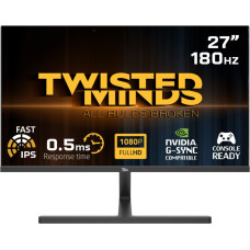 Twisted Minds - Blaze Series Flat 27 FHD - 180HZ 0.5 MS Fast IPS HDMI 2.1 Gaming Monitor Black