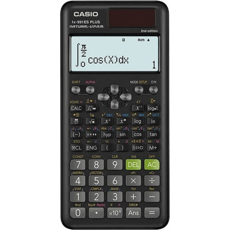 Casio CALCULATOR SCIENTIFIC FX 991ES PLUS 2 BLACK, 12-DIGIT DISPLAY