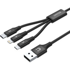 Unitek C14049BK USB cable 1.2 m USB 2.0 USB C Micro-USB B/Lightning Black