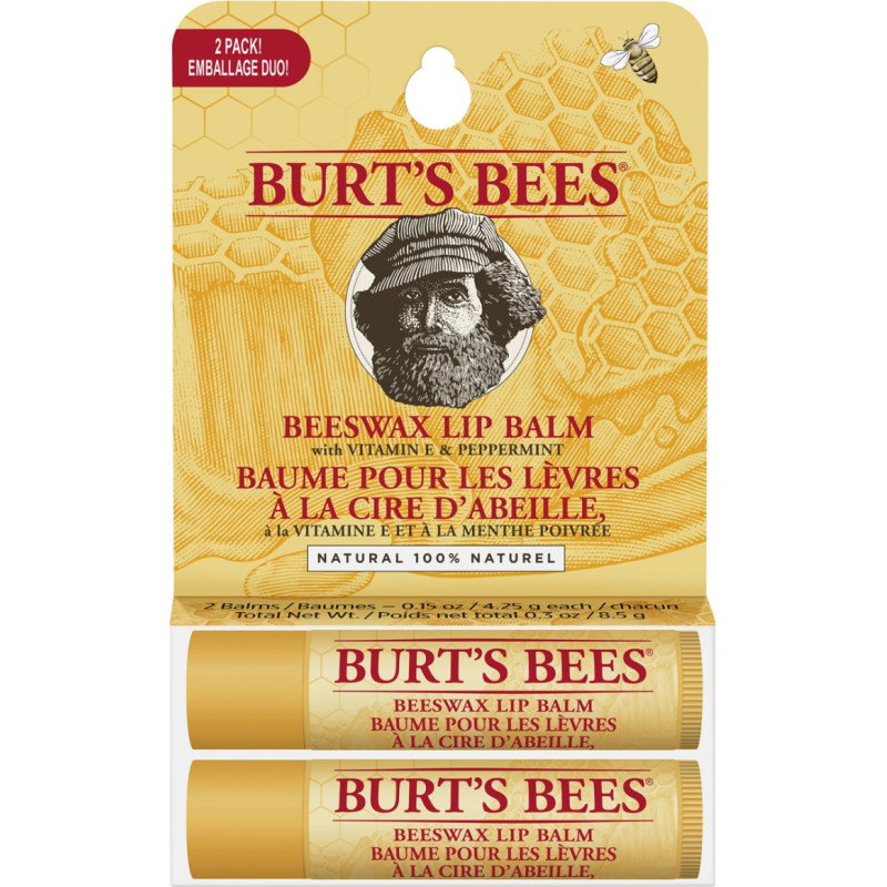 Burt's Bees - UNI BEESWAX LIP BALM TUBE BLISTER TWIN PACK