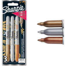 Sharpie - Metallic 3-Blister - Gold/Silver/Bronze - 1.4 mm