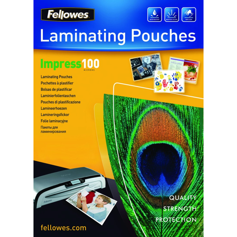Fellowes LAMINATOR POUCH GLOSSY/A4 100 100PCS 5351111 FELLOWES