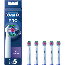 Oral B - Pro 3D White Toothbrush Heads - White - 5 count