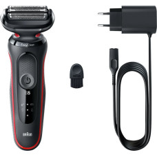 Braun Shaver BRAUN SERIES 5 51-R1000S for wet and dry shaving Black, Red