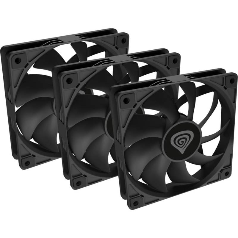 Natec Oxal 120 Computer case Fan 12 cm Black 3 pc(s)