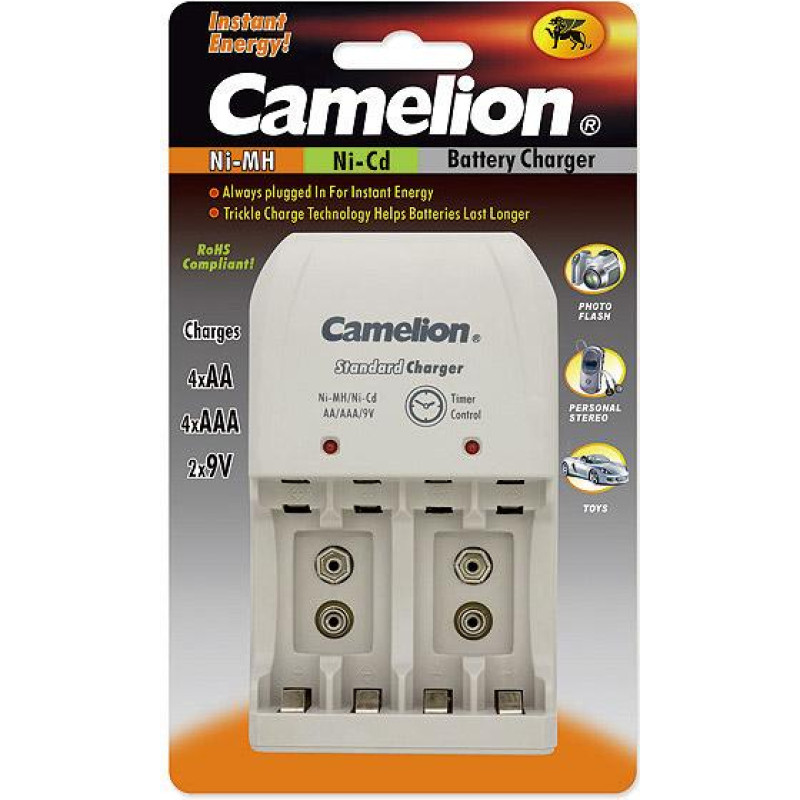 Camelion | BC-0904S | Plug-In Battery Charger | 2x or 4xNi-MH AA/AAA or 1-2x 9V Ni-MH