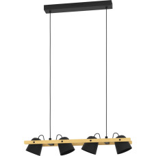 Eglo Hornwood-Z Smart Pendant Light – Natural Wood & Black – RGB + Tunable White – 78 cm – Zigbee & Bluetooth