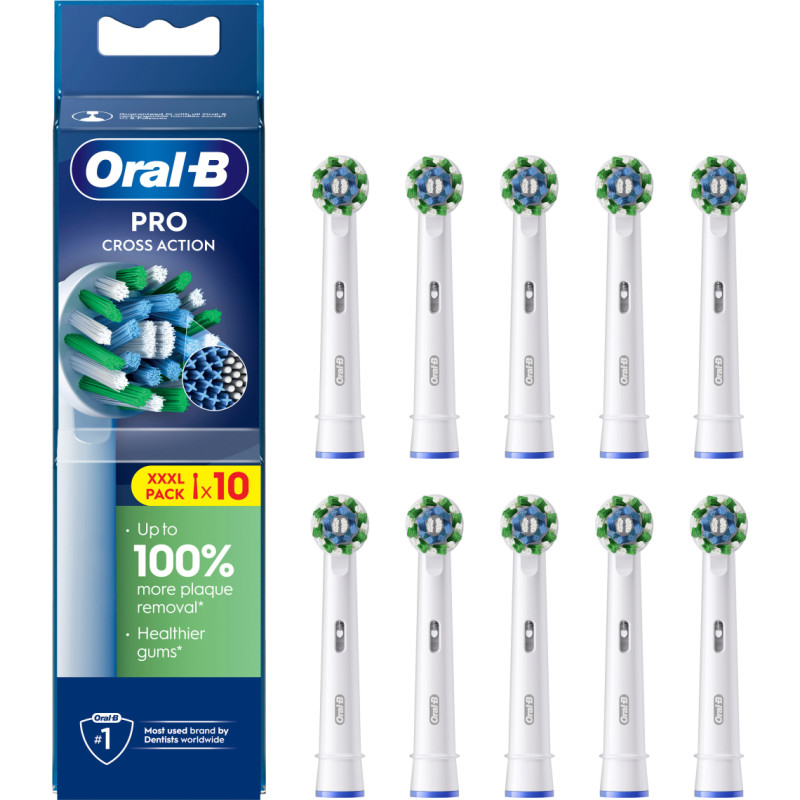Oral B - Oral-B Pro Cross Action Toothbrush Heads - White - 10 Counts
