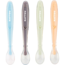 Nattou - Spoon 4-pack Soft Silicone Multi