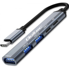 Qoltec 53790 Hub Adapter USB-C 3.1 5in1 | USB-C PD| USB-C | 2x USB 2.0 | USB 3.0