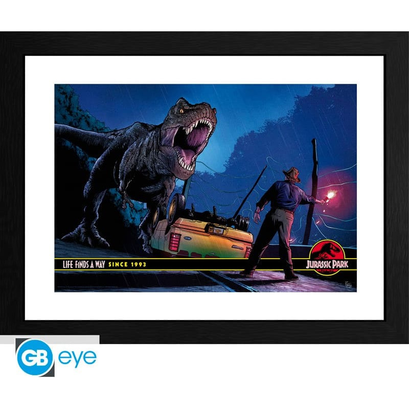 JURASSIC PARK - Framed print Alan Grant vs T-Rex (30x40) x2