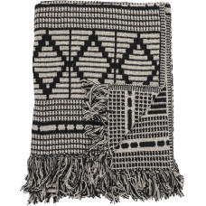 Bloomingville - Gutte Recycled Cotton Throw 160x130 cm - Black