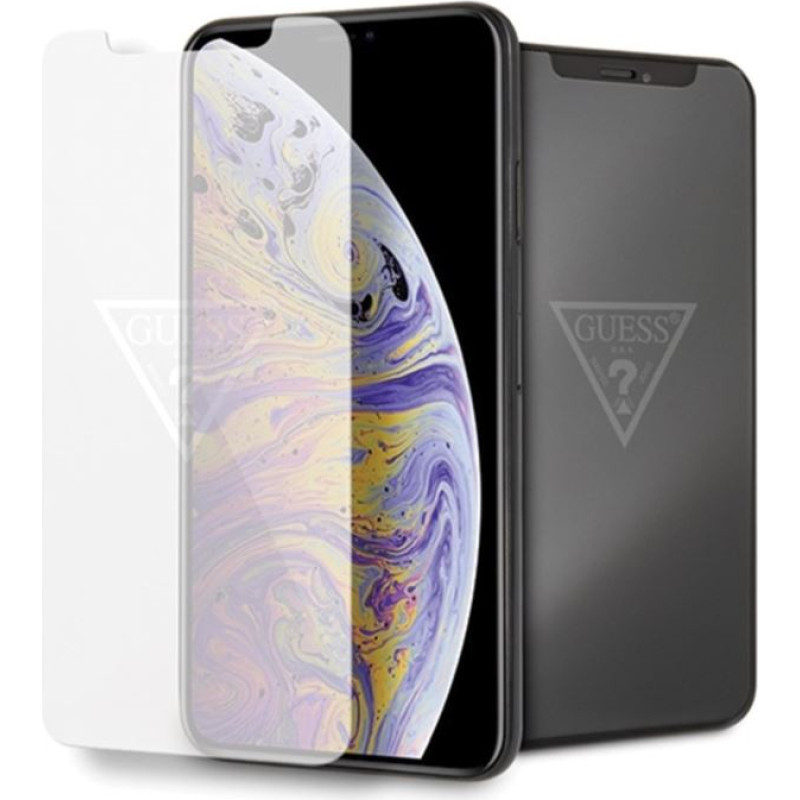 Guess Tempered Glass with invisible logo - Szkło ochronne hartowane iPhone Xs Max