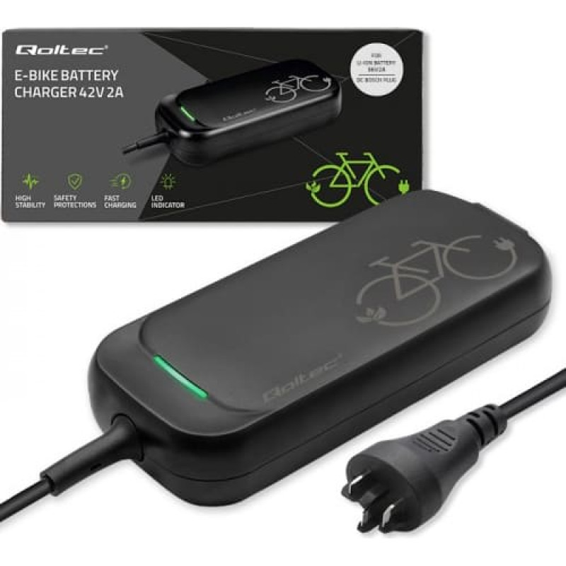 Qoltec Charger for ebike Bosch 36V 42V 2A Bosch plug