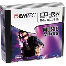 Emtec CD-RW 700MB 4-12x Music Vibes 5 pcs