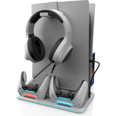 Trade Invaders - RGB Cooling and Charging Station - PS5 / PS5 Slim (White)