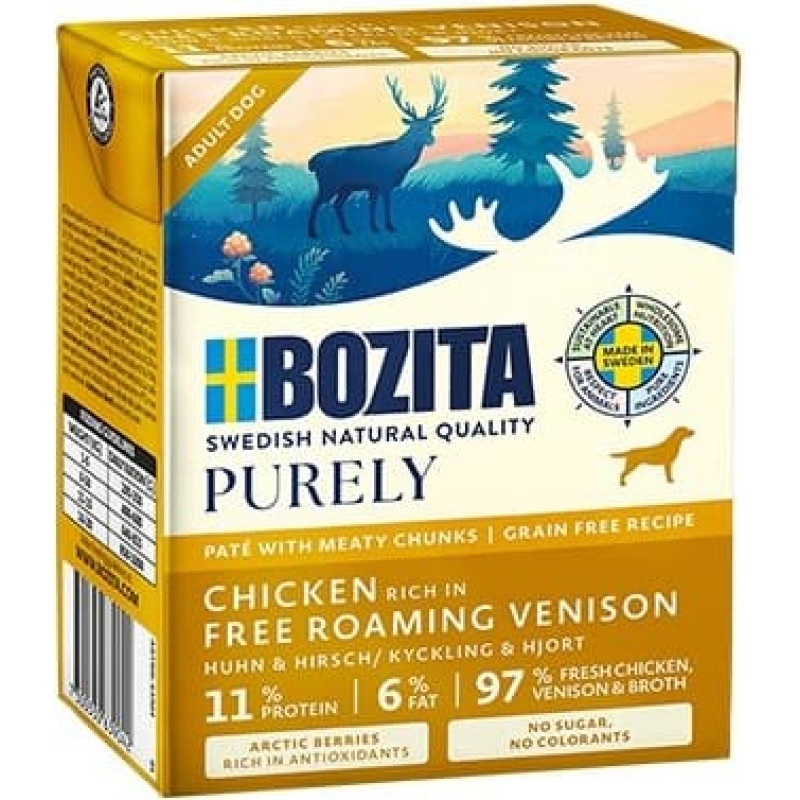 Bozita Purely Paté Duoprotein Chicken and venison - wet dog food - 370g
