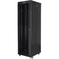 Lanberg Installation cabinet rack 19 42U 600x800 black, black glass door lcd (Flat pack)