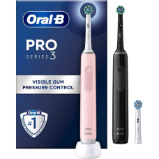 Oral-B Electric Toothbrush | Pro 3 3900N Black/Pink Duopack | Rechargeable | For adults | Number of brush heads included 3 | Number of teeth brushing modes 3 | Black/Pink