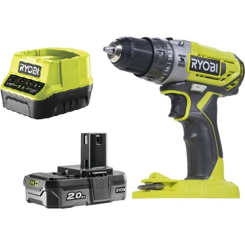 Ryobi Cordless hammer drill driver R18PD2-120B 18V 1*2.0AH ONE+