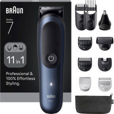 Braun 11in1 Grooming Kit | All-in-One Series 7 AIO7540 | Cordless | Number of length steps 14 | Black/Blue