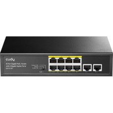 Cudy GS1010P network switch Gigabit Ethernet (10/100/1000) Power over Ethernet (PoE) Desktop/Wall-Mounting Black