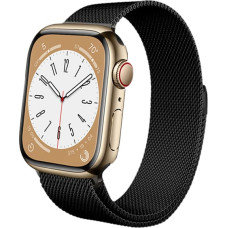 Crong Milano Steel - Pasek ze stali nierdzewnej do Apple Watch 42/44/45/49 mm (czarny)