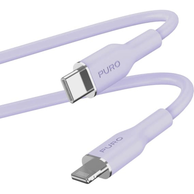 Puro ICON Soft Cable – Kabel USB-C do Lightning certyfikat MFi 1.5 m (Tech Lavender)