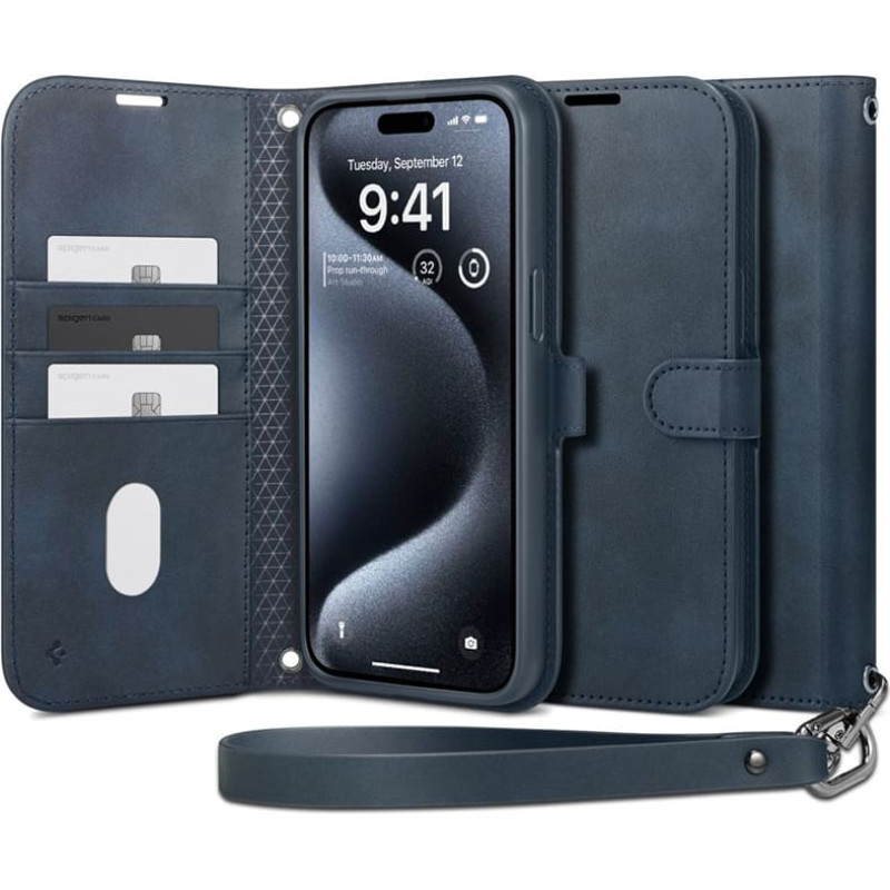 Spigen Wallet S Pro - Etui do iPhone 15 Pro (Navy)