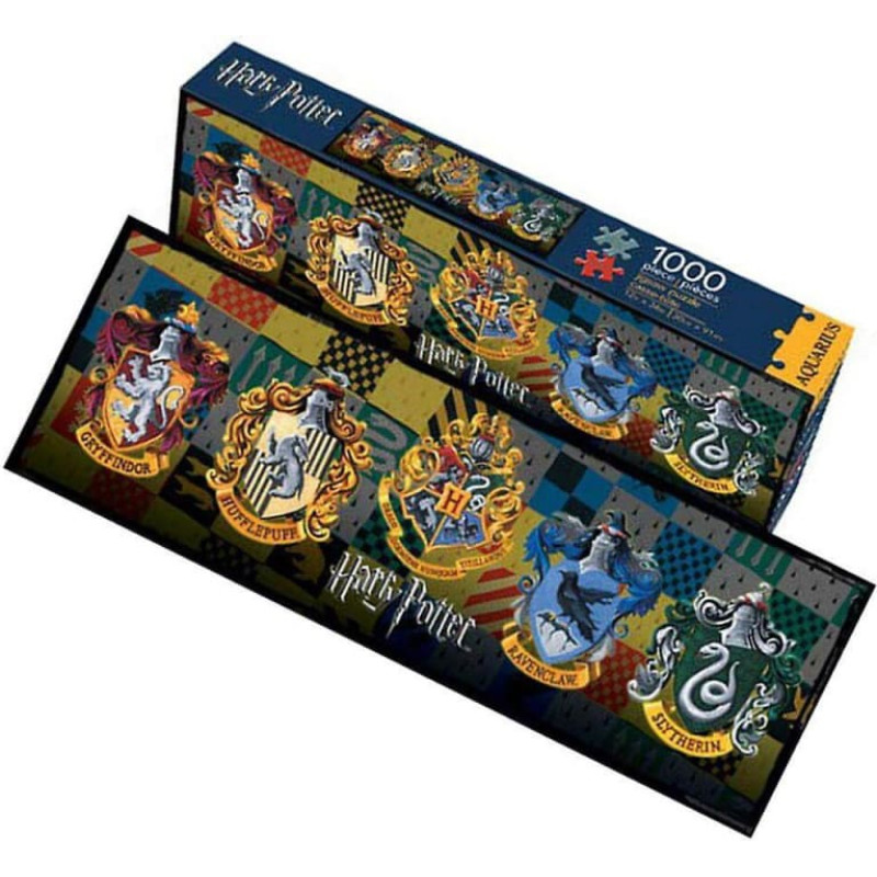 Harry Potter - Puzzle 1000 elementów w ozdobnym pudełku (Hogwarts Houses)