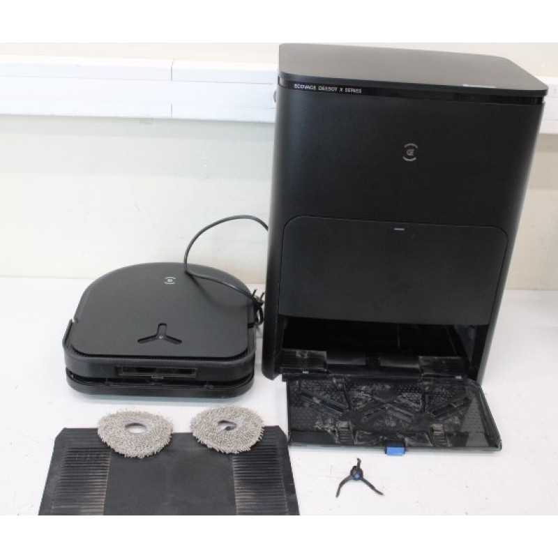 Ecovacs DEEBOT X5 OMNI Vacuum cleaner, Robot, Wet&Dry, Operating time 164 min, Dust bin 0,25 L, 6400mAh, Black + Auto-empty statio | Ecovacs Robotic Vacuum Cleaner | DEEBOT X5 OMNI | Wet&Dry | Operating time (max) 164 min | Lithium-Ion | 6400 mAh | Dust c