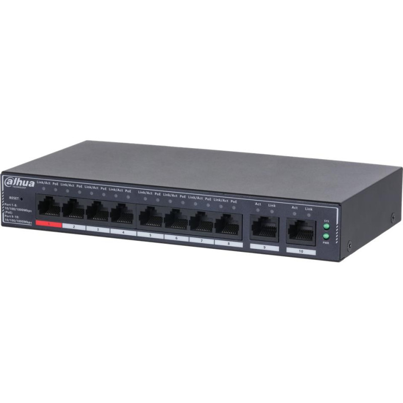Dahua Switch|DAHUA|DH-SG4010P|Type L2|PoE ports 8|110 Watts|SG4010P