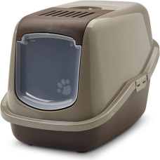 Savic Nestor warm gray-chocolate brown - covered cat litter box - 56x39x38.5 cm - 1 pc.