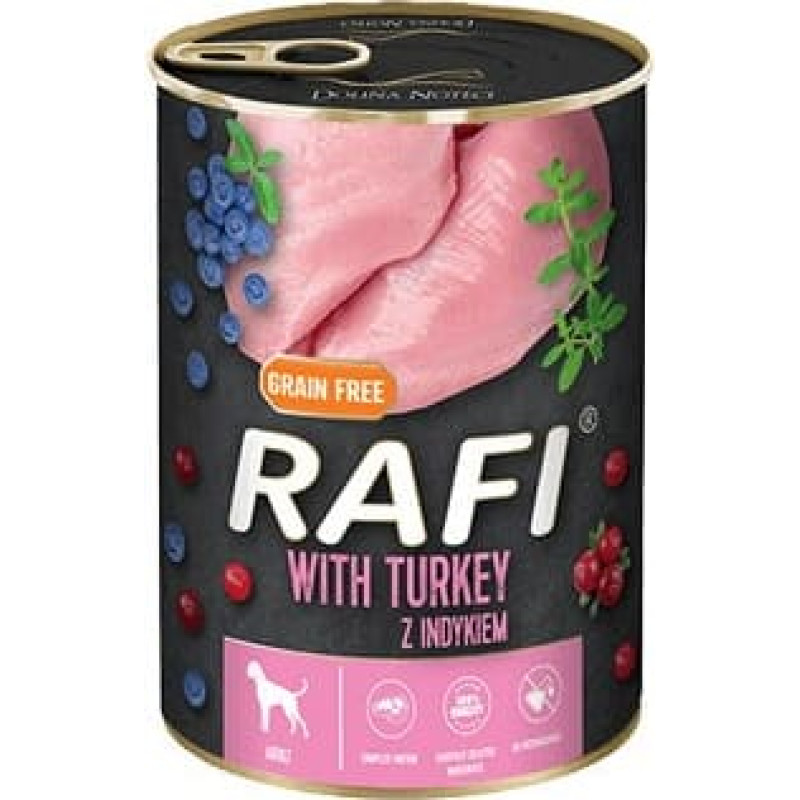 Dolina Noteci Rafi Dog wet food with turkey, blueberries and cranberries - 800g
