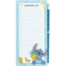 Disney Stitch Tropical - Magnetyczny notatnik / lista zakupów na lodówkę + ołówek (10 x 21 cm)