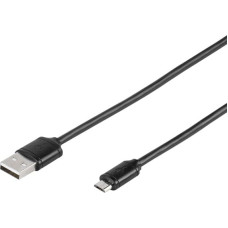 Vivanco cable microUSB - USB 1m, black (35815)