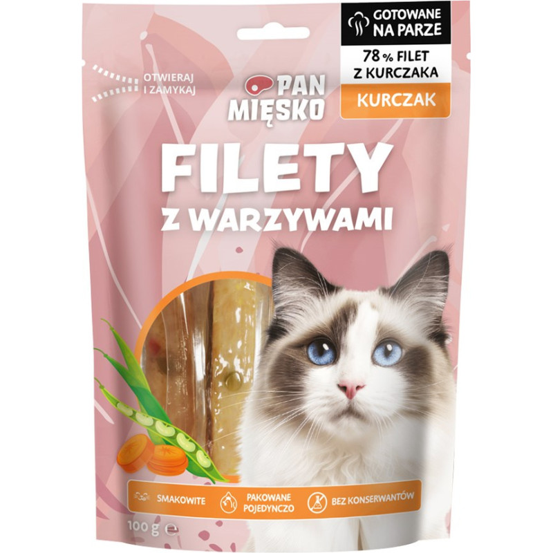 Pan Mięsko PAN MIĘSKO Fillets Chicken with vegetables - cat treats - 100g