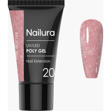 Nailura - Poly Gel 20 - Pink Glitter - 30 ml