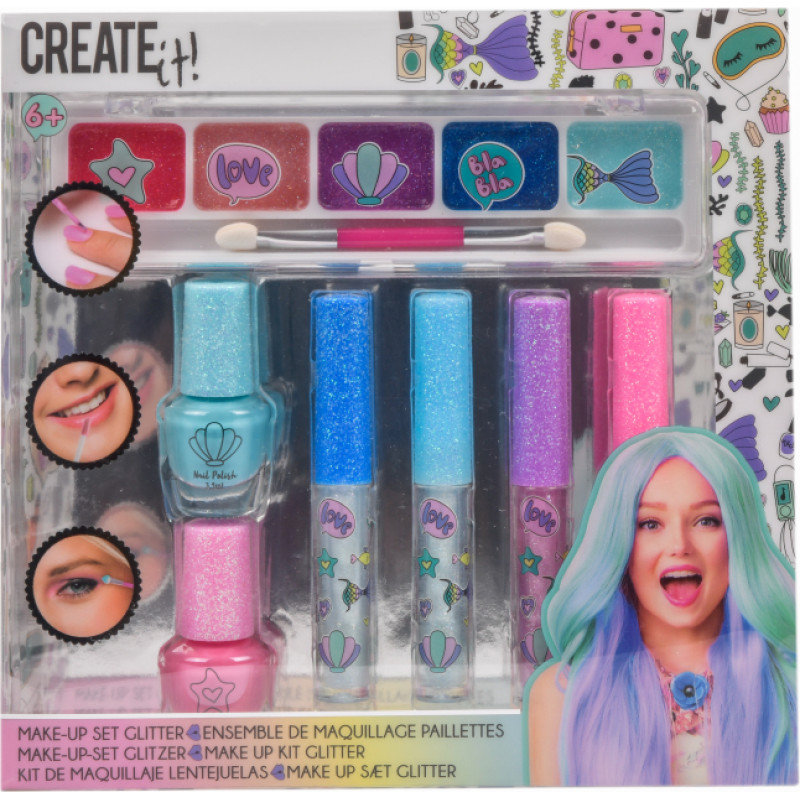 Create It! - Makeup Set Glitter Mermaid, 7 pcs (84141V2)