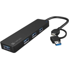 Natec USB-C 3.0 Hub 4-Port Mayfly black + adapter
