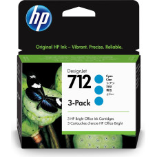 Hewlett-Packard HP 712 - 3 pakker - cyan - original -