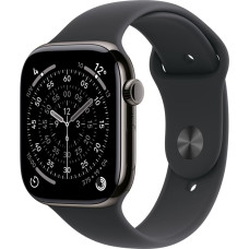 Apple Watch Series 11 GPS + Cellular 42mm Slate Titanium Case with Black Sport Band - S/M