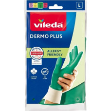 Vileda Dermo Plus ‘L’ Gloves Green Cotton, Nitrile