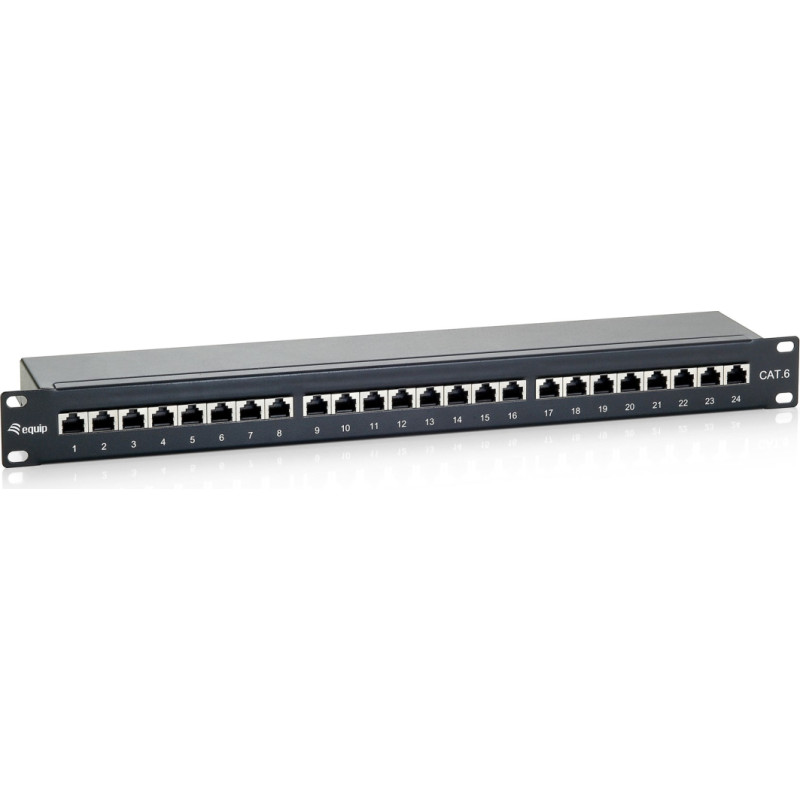 Equip 24-Port Cat.6 Shielded Patch Panel, Black