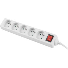 Lanberg Power strip 3m, white, 5 sockets, with switch, cable made of solid copper