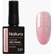 Nailura - Gel Polish 339 - Copper Rose Glitter - 10 ml